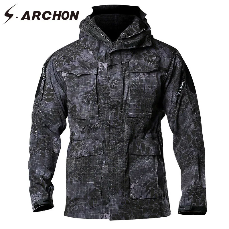 S. ARCHON Merk Mannen Militaire Vlucht Camouflage Jas Windjack Polit Army Hoodie Jassen Waterdicht Python Camo Tactical Jassen S. ARCHON Merk Mannen Militaire Vlucht Camouflage Jas Windjack Polit Army Hoodie Jassen Waterdicht Python Camo Tactical Jassen