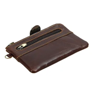 

Men's Women's Genuine Leather Coin Purse Zipper Wallet Card Holder Vintage Retro