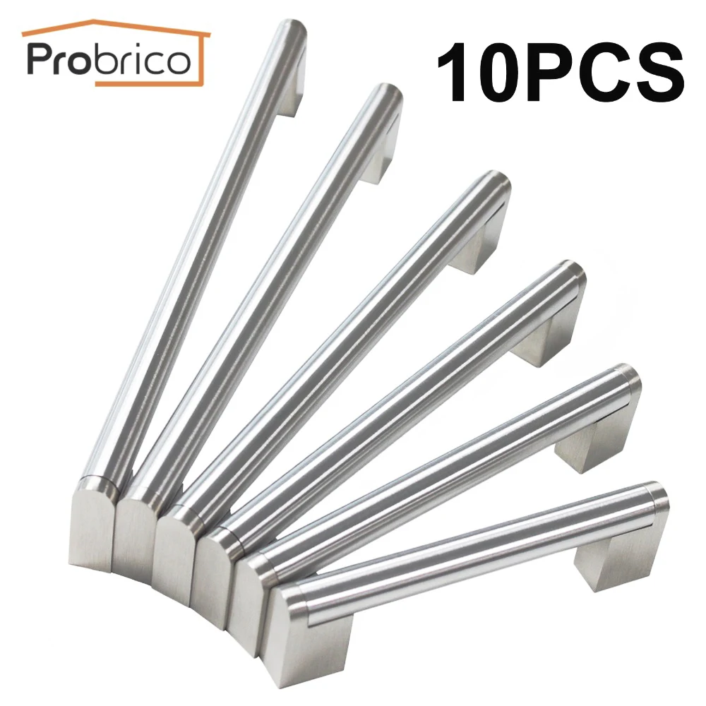 Probrico 10 PCS Boss Bar Furniture Cabinet Handle Stainless Steel Diameter 14mm Kitchen Door Pull Drawer Knob CC 96mm~320mm