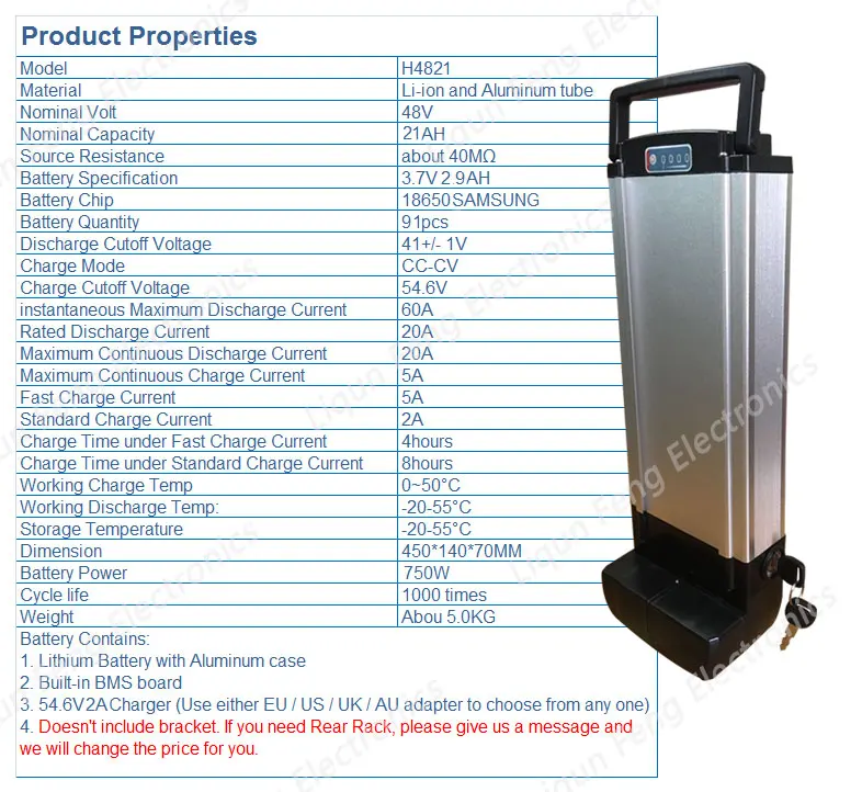 Sale Electric Bike Battery use Samsung 2900MAH cell 48V 21AH Lithium Battery High Power 750W Rear Rack Battery with BMS 2A Charger 1 Sale Electric Bike Battery use Samsung 2900MAH cell 48V 21AH Lithium Battery High Power 750W Rear Rack Battery with BMS 2A Charger 1