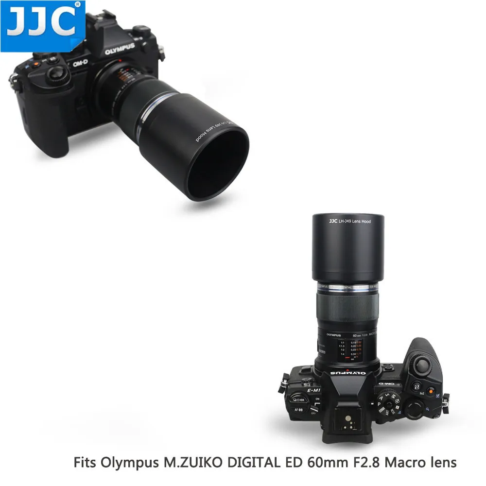 JJC LH-J49 бленда для объектива Olympus M. ZUIKO DIGITAL ED 60 мм f2.8 макрообъектив Замена Olympus LH-49