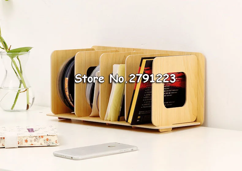 Простые книжные полки DIY дисковые деревянные DVD стойки для хранения спальни
