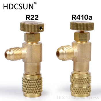 

2pcs plus liquid safety valve R410A R22 air conditioning refrigerant 1/4 "Safety Adapter Air conditioning repair and fluoride