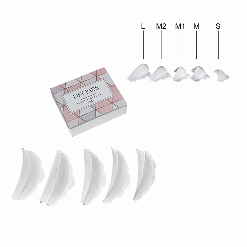 

Funmix 10pcs/5Pairs 3D Eyelash Curler Accessories Applicator Silicone Eyelash Perm Pad Shield Lifting Recycling Eye Lashes Tool