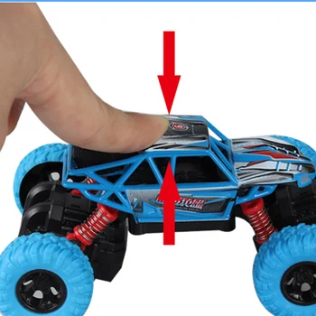 

Q Edition Alloy Simulation Spring Suspension Four-wheeled Off-road Vehicle Climbing Car Model Toys for Children- Color Random