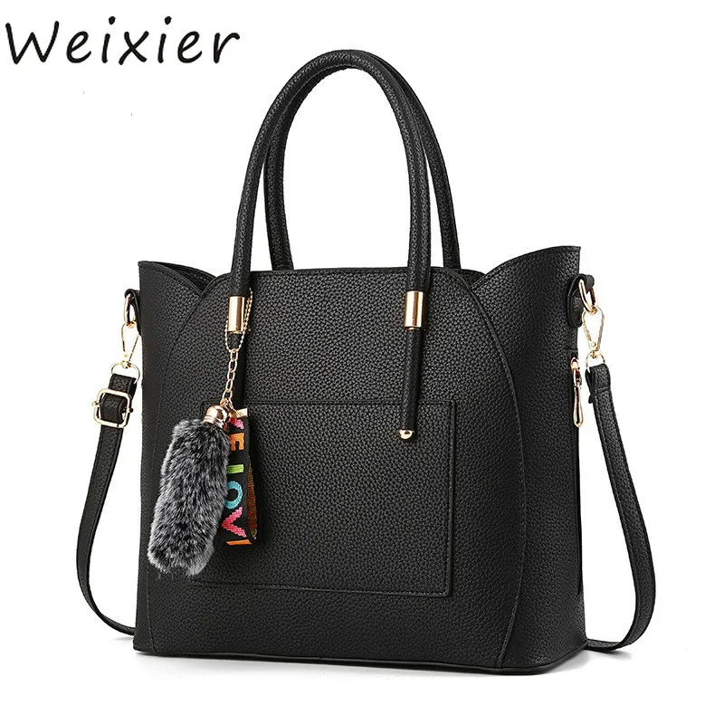 WEIXIER большой ёмкость повседневное Tote украшения дизайнер shoulderженская Мода Сумки