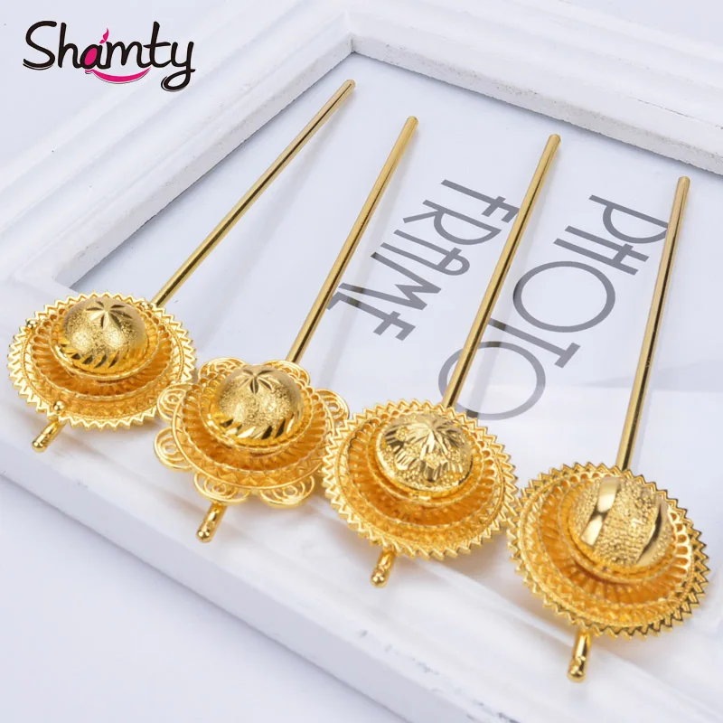 Палочки для волос Shamty, эфиопские свадебные украшения, Чистый золотой цвет, африканские, нигерийские, суданские, эритрейские, кенийские палочки для волос, стиль хабаша