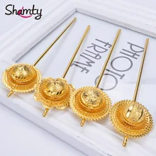 Палочки для волос Shamty, эфиопские свадебные украшения, Чистый золотой цвет, африканские, нигерийские, суданские, эритрейские, кенийские палочки для волос, стиль хабаша