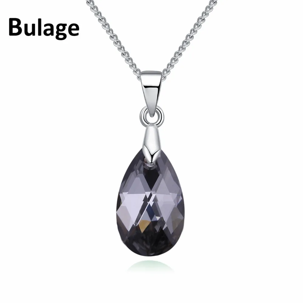 

Bulage Tear of Joy Pear-shaped Pendant Necklaces Crystals From SWAROVSKI Silver Color Chain For Women Office Jewelry Gift