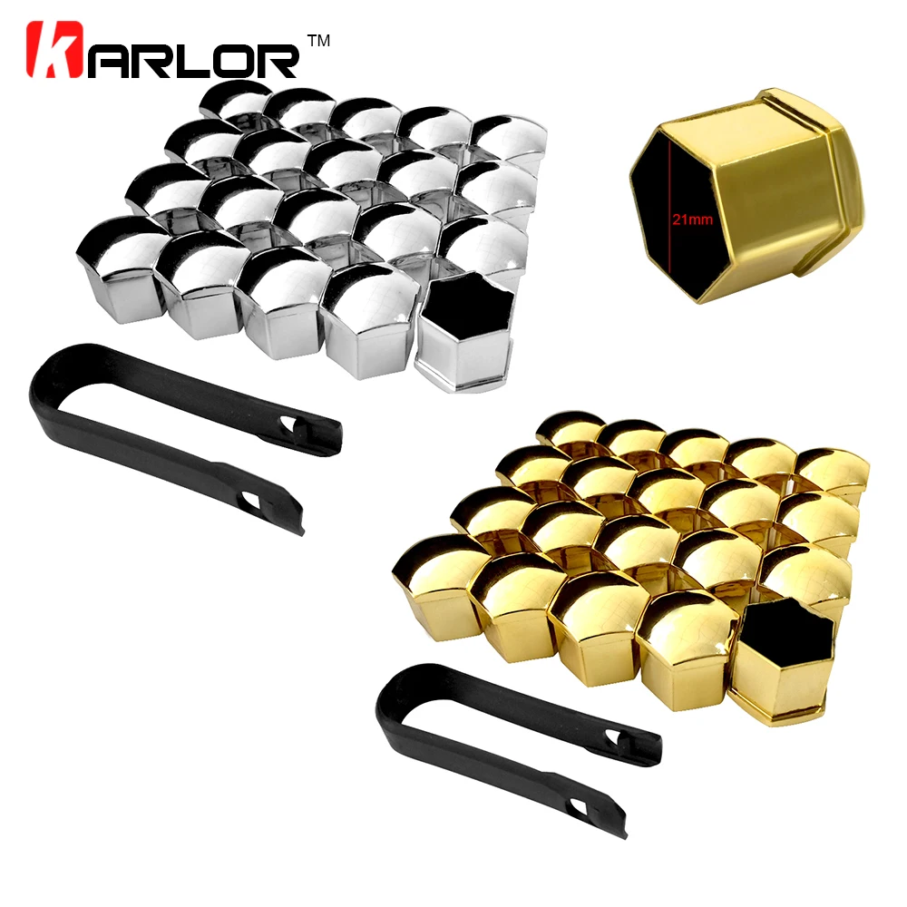 

20Pcs/lot 21mm Car Styling Glossy Plastic Wheel Nuts Protection Anti-Rust Cover Bolt Caps With Removal Tool Auto Accessories