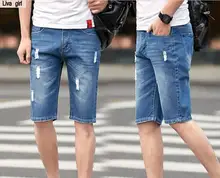 Summer men’s pants jeans Korean fashion casual pants Slim new shorts holes