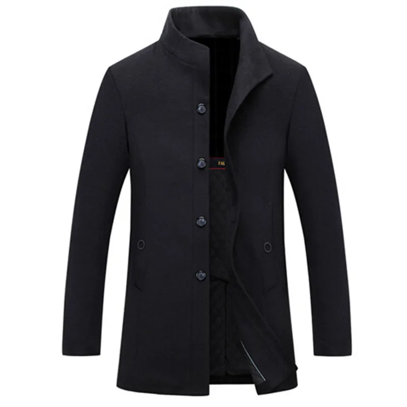 Moyen 50Tissu Lâche 2018 Hiver Hommes D'âge Mâle gray Et À Black Occasionnel De En Long Automne D'affaires Laine Manteau 6vybfgY7