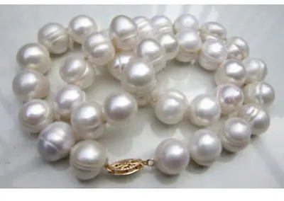 

Hot sale Free Shipping>HUGE AAA+ 10-11MM South Sea White Baroque Pearl Necklace 18