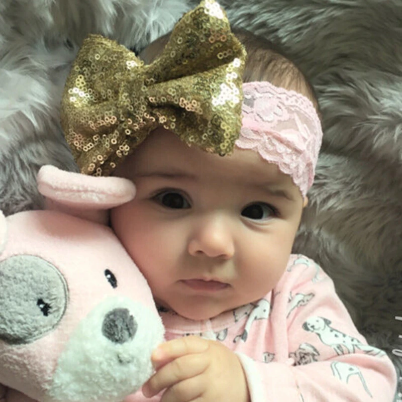 Bandeau En Dentelle A Gros Nœud Pour Fille Chic A Paillettes Accessoires Pour Cheveux 1 Piece Nouvelle Collection 21 Aliexpress