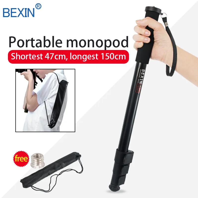 

BEXIN P264A 4 sections clasp lock lightweight camera stand unipod monopod with adjustable foot pad for Canon Nikon DSLR camera