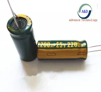 10 шт./лот 25 В 2200 мкФ 10*20 мм высокочастотный низким сопротивлением алюминиевый электролитический конденсатор 2200 мкФ 25 В 25v2200uf