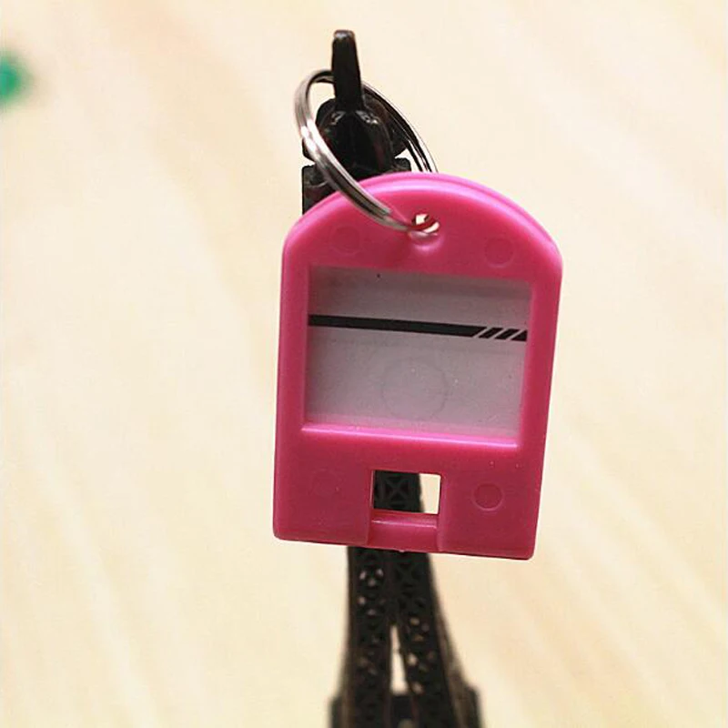 Высокое качество 50 шт. красочный пластиковый багажный ID мешок ключ с ярлыком бирки для связки ключей аксессуары мужской брелок креативный брелок для девочек