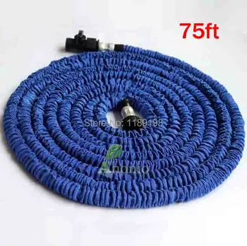 

Free shipping 1 Pcs Retail Aluminum Conector 75ft Garden Hose Expandable Flexible Blue Water Hose High quality Factory sales