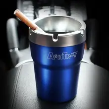 Алюминиевая автомобильная пепельница, пепельница для путешествий, модная автомобильная пепельница со светодиодной подсветкой, портативные автомобильные аксессуары