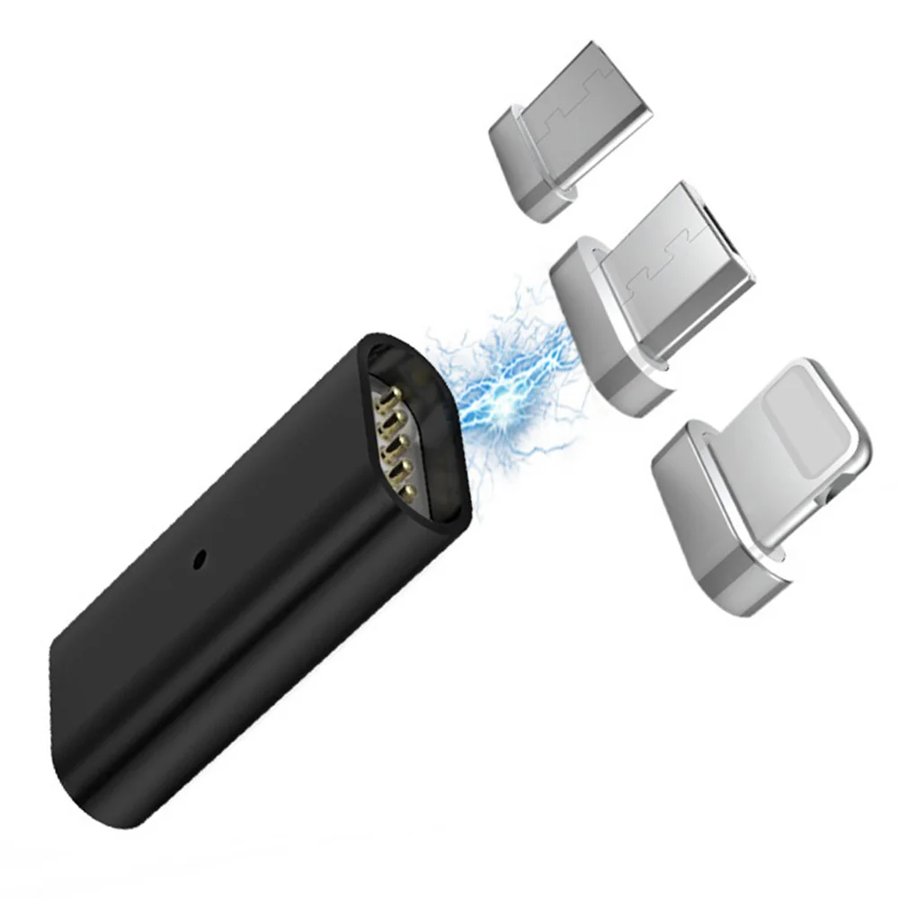 Магнитный адаптер USB Micro Female To type C Splitter телефонный адаптер для Iphone 7 8 X Plus Кабель для передачи данных 3 в 1 для samsung S8 Android