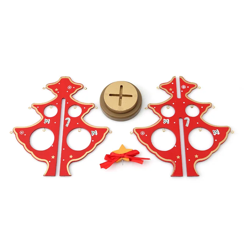  DIY Wooden Christmas Tree Decoration Christmas Gift Ornament Creative Xmas Tree Table Desk Decorati
