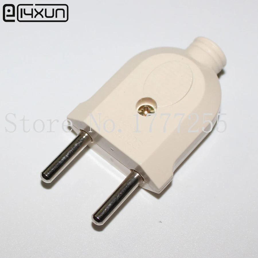 5pcs 10A 250V Round 2pin AC Plug and Jack EU Male Electrical Plugs for
