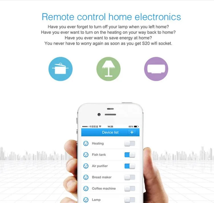 AU Стандартный S20 разъем Беспроводной Умный дом Дистанционное управление с таймингами настройки функции через IOS и androd