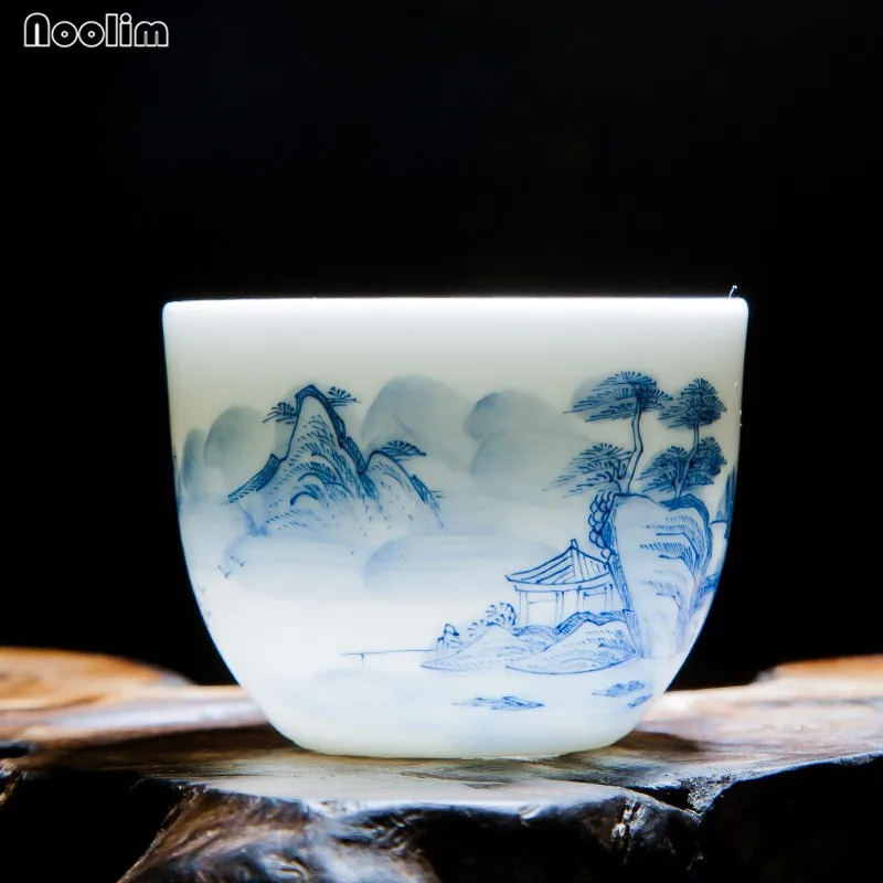 NOOLIM Цзиндэчжэнь кунг-фу пейзаж чайный набор чашка для путешествий китайский фарфор кофейная чашка керамическая чайная чашка посуда для напитков аксессуары