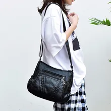 Высококачественная Женская модная сумка-мессенджер, черная сумка-мессенджер, сумка через плечо, дикий длинный плечевой ремень, большой размер, сумки на плечо