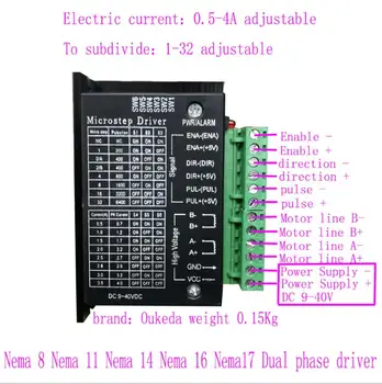 

TB6600 replacement stepper motor driver 2phase 9-40VDC 4A for NEMA17 NEMA23 motor CNC router controller