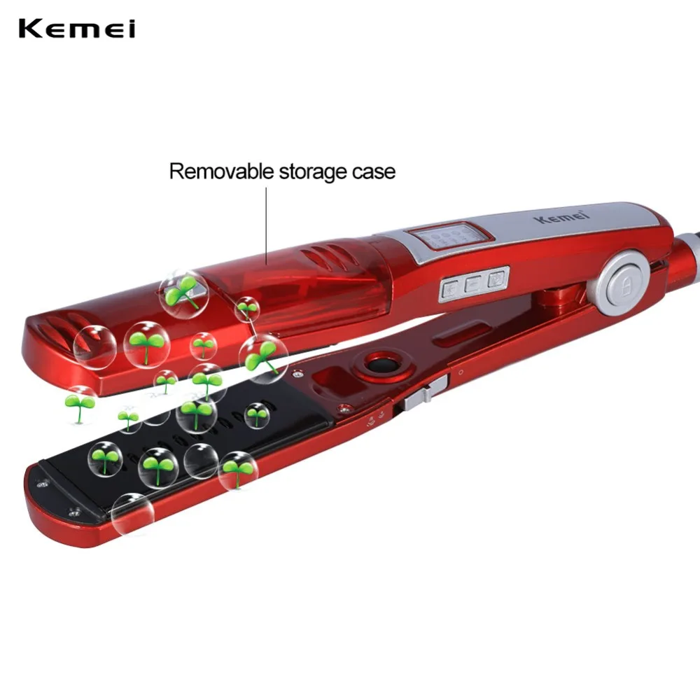 

LED Temperature Display Steam Comb Straightening Irons Automatic Straight Hair Brush Hair Flat Iron Electric Hair Straightener