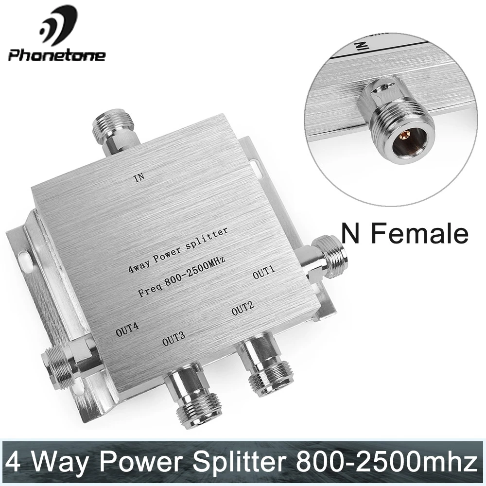 RF Coaxial Splitter 1 to 2/3/4 In 1 Way Power Splitter 800 2500MHz