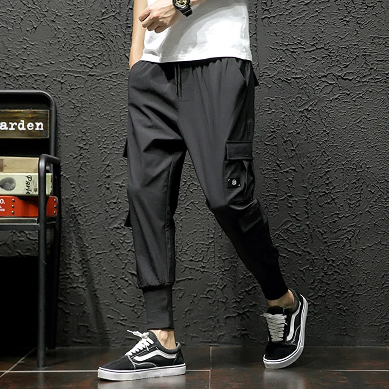 Autumn Summer Black Cargo Pants Men Fashion Casual Men Joggers Sweatpants  Streetwear Hip Hop Pants Men Military Trousers