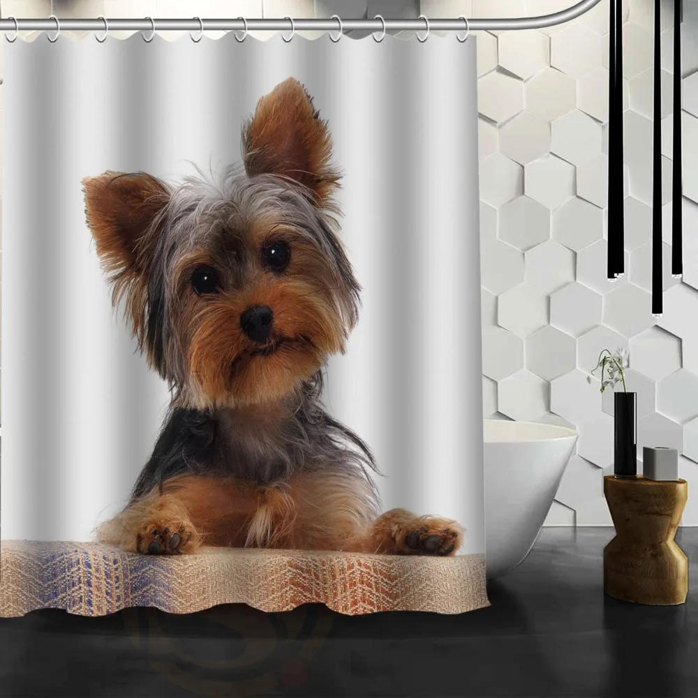 

Best Nice Custom Yorkshire Terrier Dogs Shower Curtain Bath Curtain Waterproof Fabric For Bathroom MORE SIZE 165X180cm,180X200cm