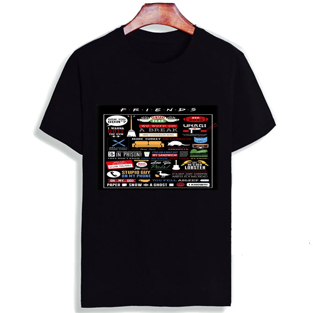 

Skipoem Funny T shirt Men Friends TV Show Quote Cotton O Neck Tshirt Plus Size Short Sleeve Brand Men T-Shirt Couple Tops