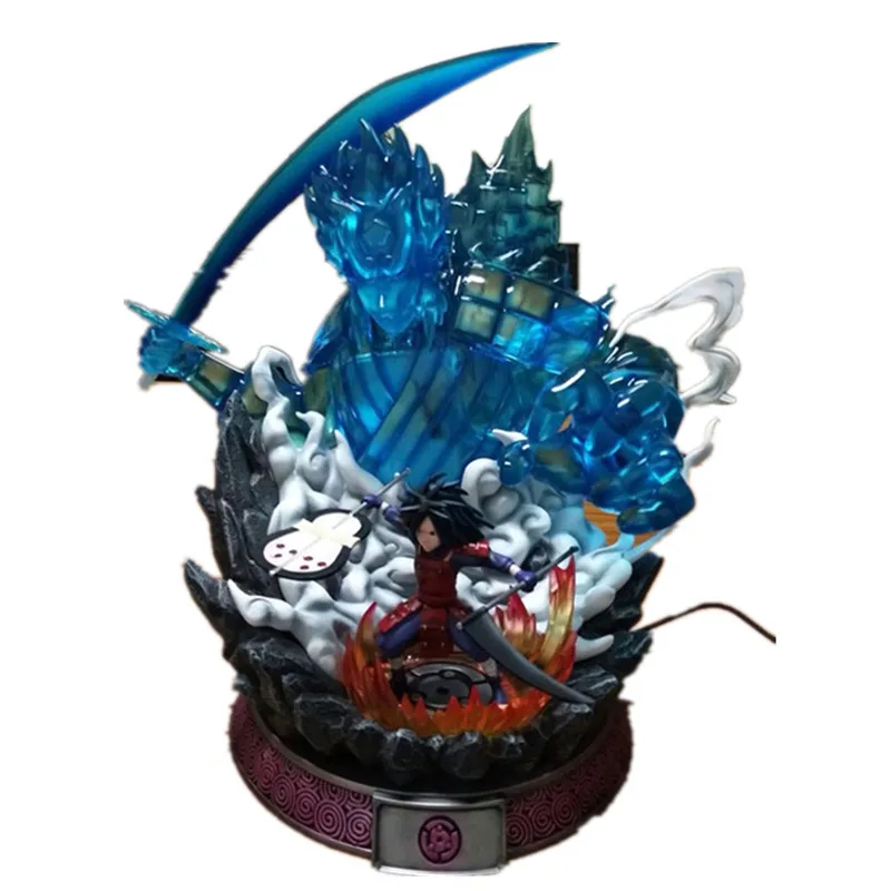 Наруто Учиха Мадара Susanoo смолы статуя со светодиодный светильник фигурка Коллекция Модель игрушки X679 - Цвет: Многоцветный