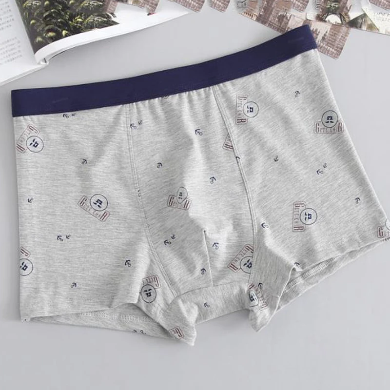 

DEWVKV In Summer Best Seller Breathable Cartoon Men Boxer Shorts Youth Personality Pure Cotton Flat Pants Size 2XL-5XL HJH