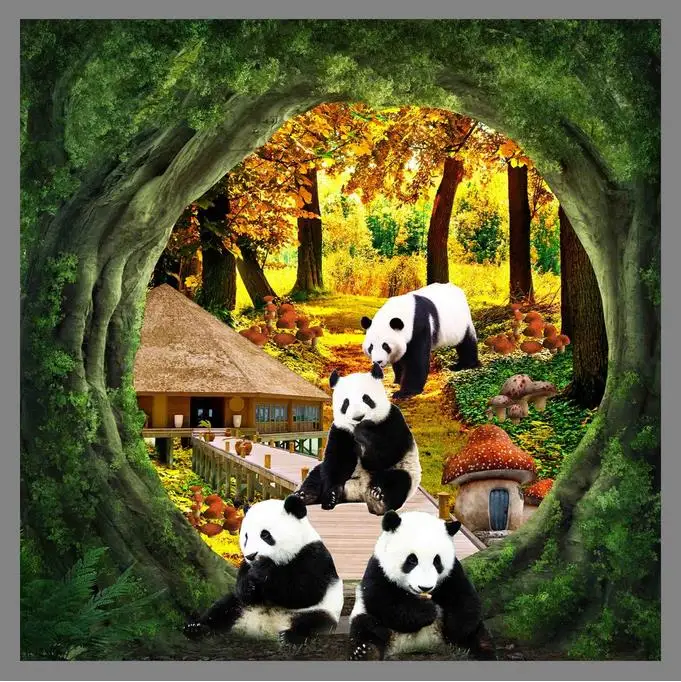 

3d stereoscopic wallpaper custom 3d floor wallpaper Giant Panda 3d wall murals wallpaper landscape bathroom flooring
