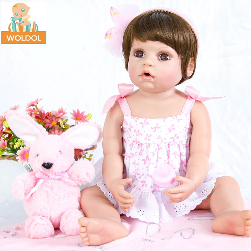 WOLDOL 22 дюймов силикона reborn baby doll принцессы куклы реалистичные подарки на день