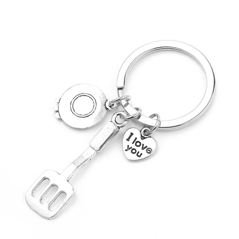 

Turner Keychains Cooking Keyring Kitchen Keyring I Love You Mom Key chain Heart Car Key ring Finder Cooker Key chains
