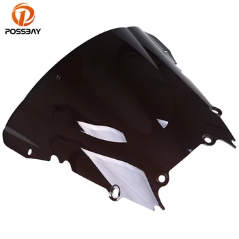 

POSSBAY Motorcycle Windshield Windscreen Double Bubble Wind Screen Cafe Racer for Yamaha YZF R6 1998-2002 Motorbike Windscreen
