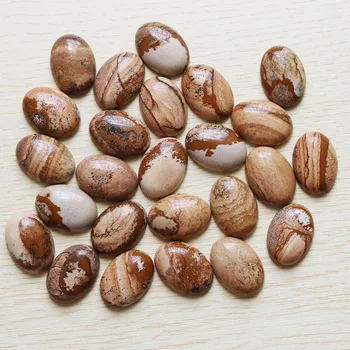 

Natural picture stone Oval CAB CABOCHON teardrop beads for Jewelry Making friends gifts 18mm*25mm wholesale 10pcs/lot