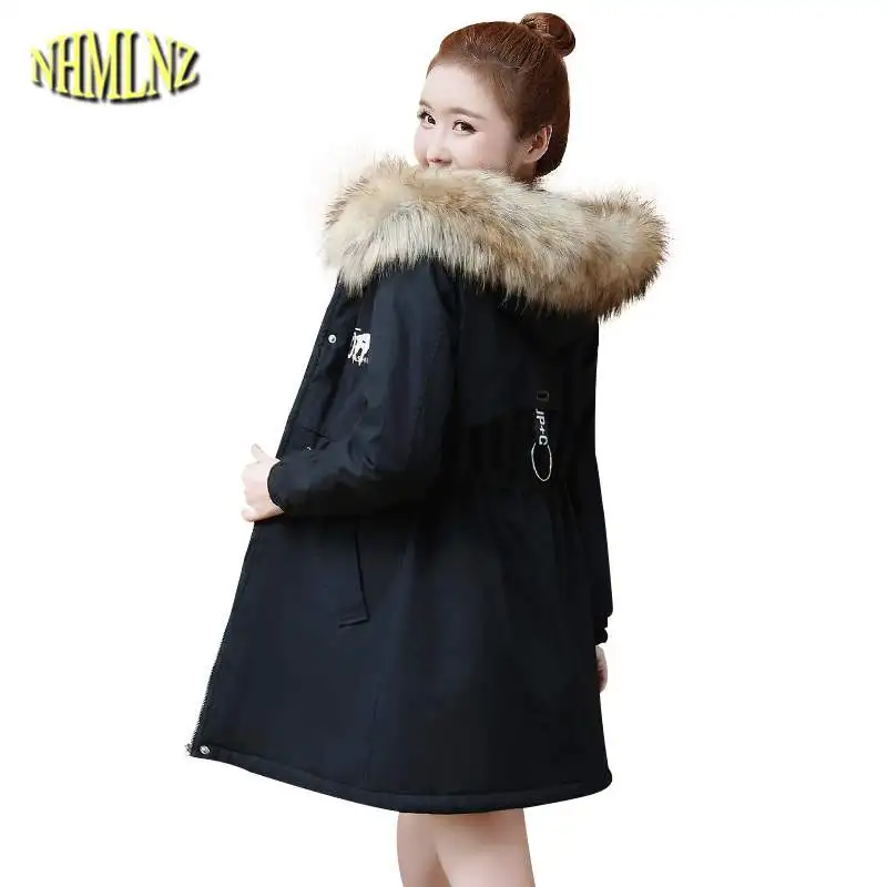 Chaud De Femmes Dames Nouveau Épais Slim Col Survêtement Mode Vers Red Bas black Hiver Long 2019 Plus Parkas Ly347 Moyen armygreen Fourrure Le Veste Capuche USzpGqVM