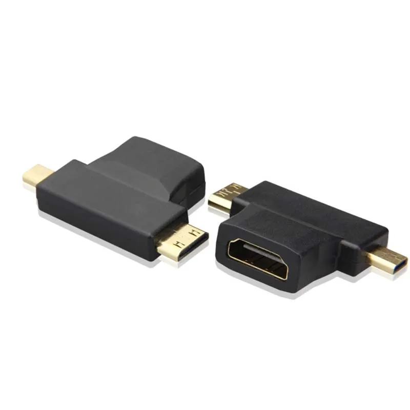 10 قطعة HDMI الإناث إلى البسيطة مايكرو HDMI الذكور V1.4 2 في 1 محول محول Tt