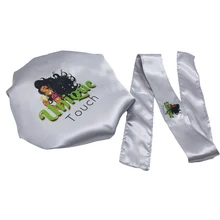 Изготовленный на заказ логотип Bonnets/сумки/повязка на голову Шелковый шнурок карман для упаковки волос атласные сумки кисточкой женские сумки для хранения париков