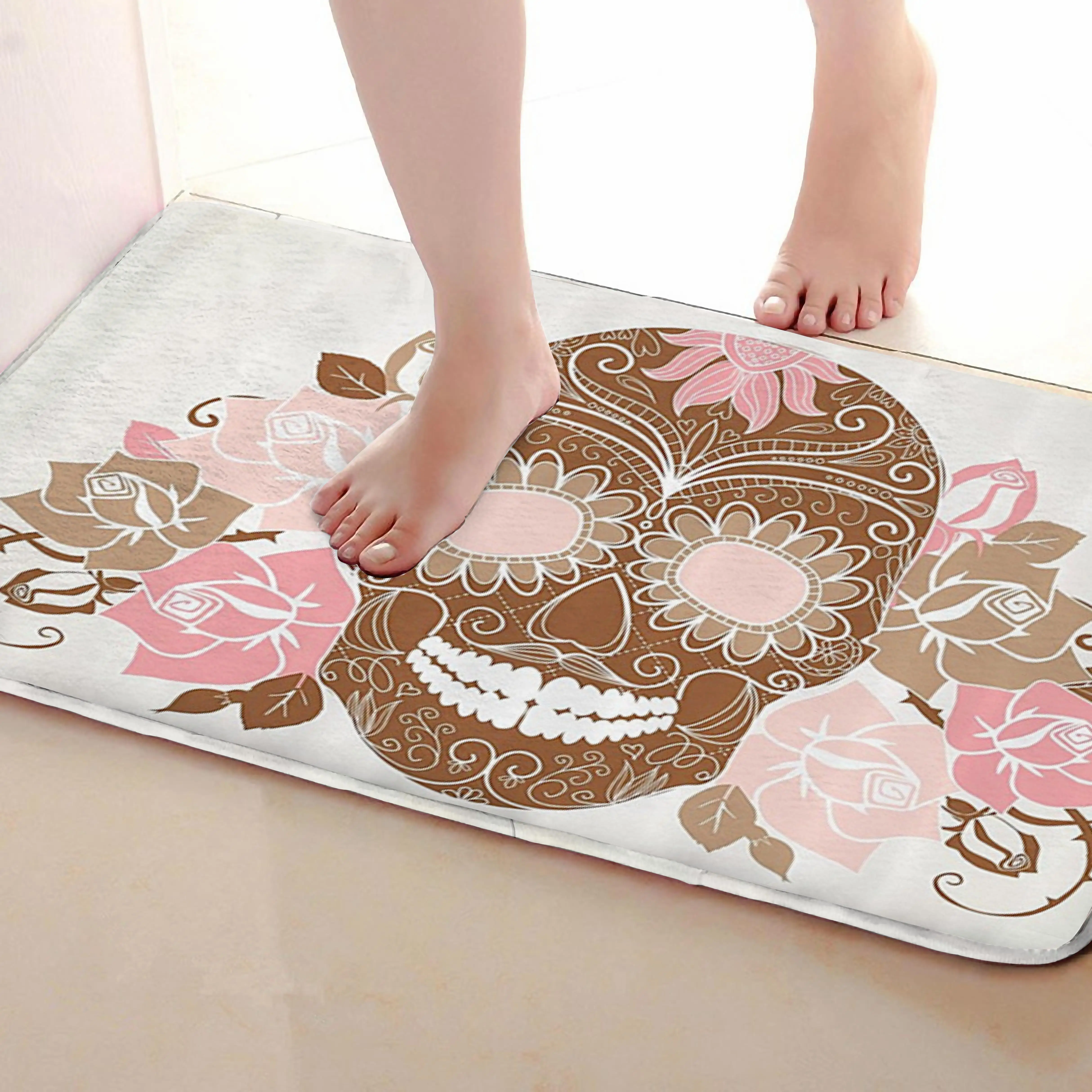 Череп Стиль Ванная комната Коврики, забавные Нескользящие Для ванной Коврики, Занавески для душа Интимные аксессуары, Коврики Чинг вашей душе Шторы