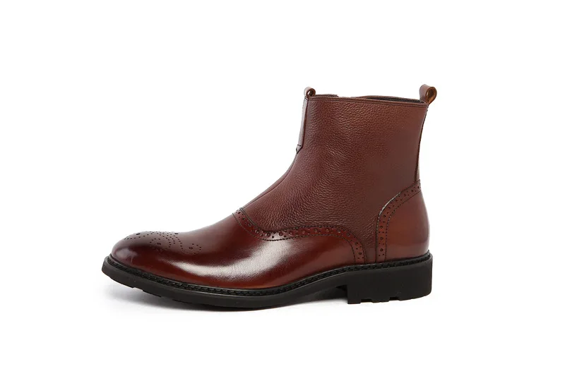 MYCOLEN/осенне-зимние ботинки «Челси»; Мужская обувь; мужские деловые ботильоны из натуральной кожи; качественные слипоны; мужские повседневные коричневые ботинки