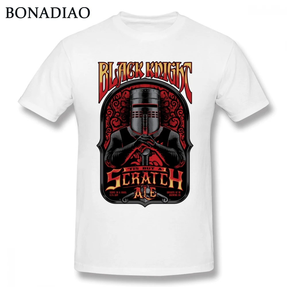 Retro Movie Holy Grail Black Knight Tis But A Scratch Ale Tee Shirt For Men T Fashion Streetwear T-Shirt | Мужская одежда