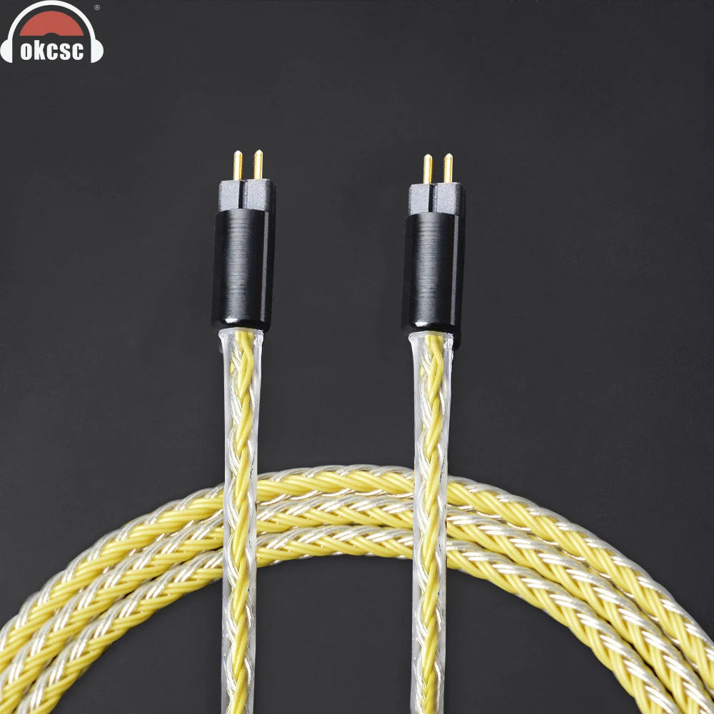 

OKCSC 0.78mm 2Pin Cable Replacement Earphone Upgrade Cables Tinned Copper Wire Handmade Weave Cord Use For UE18 JH13 16 UM3X