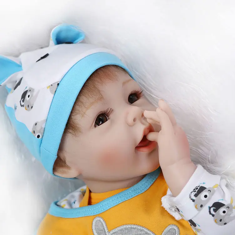 

55cm silicone reborn baby doll toys handmede realistic newborn boy babies birthday gifts for kids child dolls collection